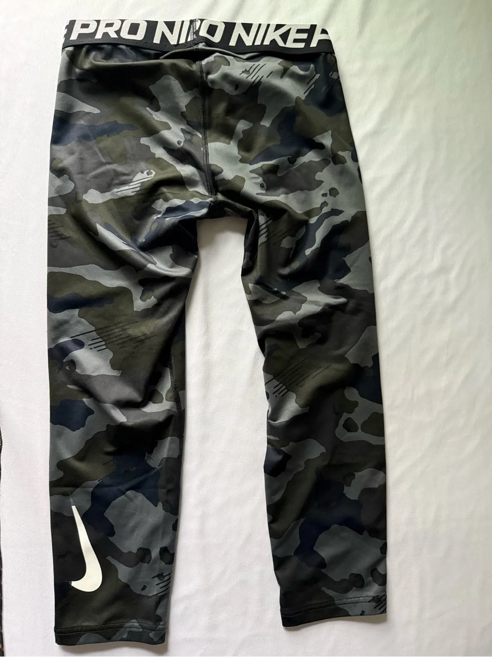 Nike Kids Camo Compression Leggings - Black, Gray, Olive